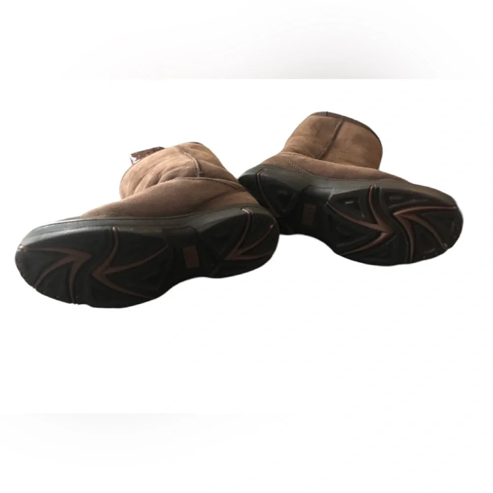 Ugg Australia Brown Suede/Leather Ultimate Short Sheepskin Boots Sz 5 F19009F